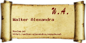 Walker Alexandra névjegykártya